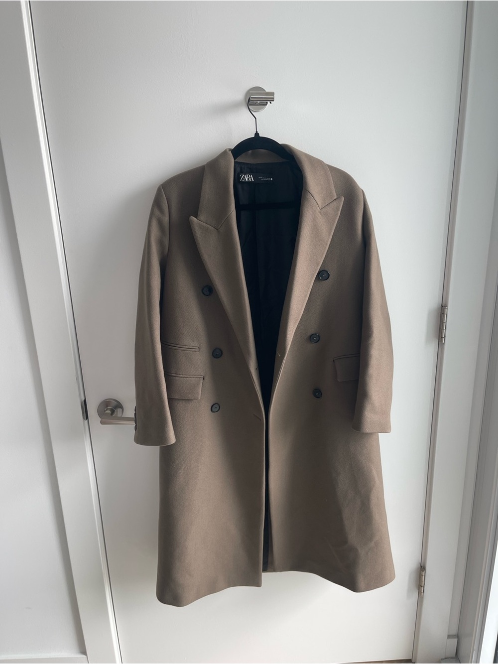 Zara brown Long Peacoat Trench